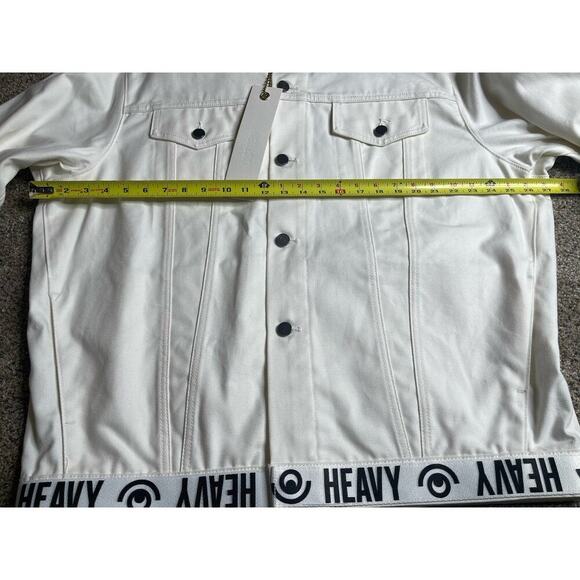 New! Last Heavy Mens XL Made in USA White Denim Jean Jacket ‘Teenage Wolf Pack’ - Picture 9 of 9